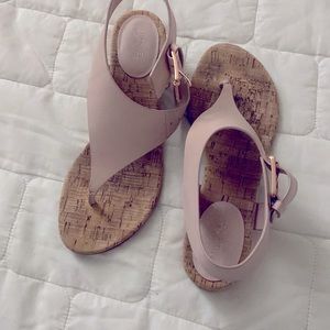 Michael Kors light pink thong sandal with heal